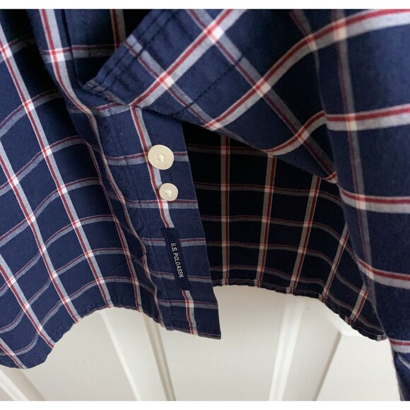 US POLO ASSN Mens Long Sleeve Shirt Size 3XLT Plaid Cotton Blend Button Front - Picture 4 of 13